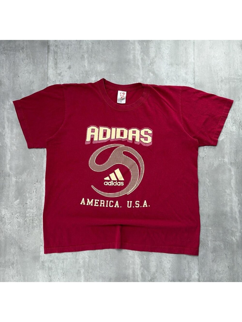 Vintage Burgundy Adidas America USA Soccer BOOT T-Shirt